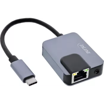 Tīkla adapteris InLine 33382I — Gigabit Ethernet, USB-C 3-in-1 (Ethernet, Audio, PD)