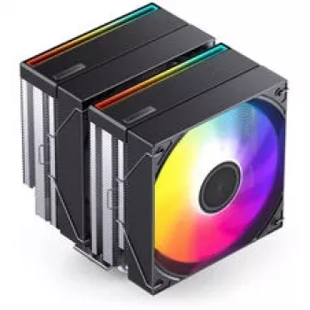 CPU dzesētājs Jonsbo CB80 divtorņu ar 2 x 120mm PWM RGB ventilatoriem — melns