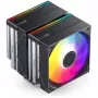 CPU dzesētājs Jonsbo CB80 divtorņu ar 2 x 120mm PWM RGB ventilatoriem — melns