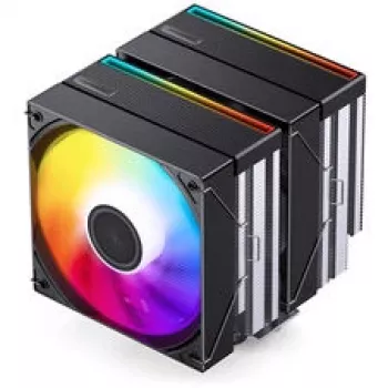 CPU dzesētājs Jonsbo CB80 divtorņu ar 2 x 120mm PWM RGB ventilatoriem — melns