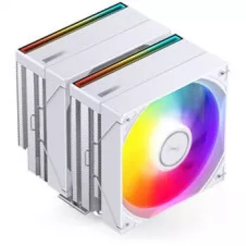 CPU dzesētājs Jonsbo CB80 divtornis ar 2×120mm PWM ARGB ventilatoriem — balts