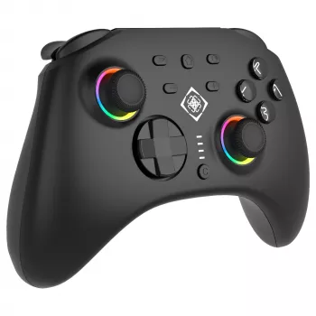 Spēļu kontrolieris Deltaco GAM-198 Melns — Bluetooth un USB (Type-C) Nintendo Switch, Switch 2, Switch OLED, Android, PC