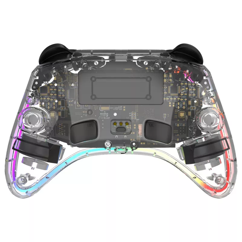 Spēļu kontrolieris Deltaco Gaming GAM-198-T Caurspīdīgs Bluetooth/USB-C Nintendo Switch, Switch 2, Switch OLED, Android, PC