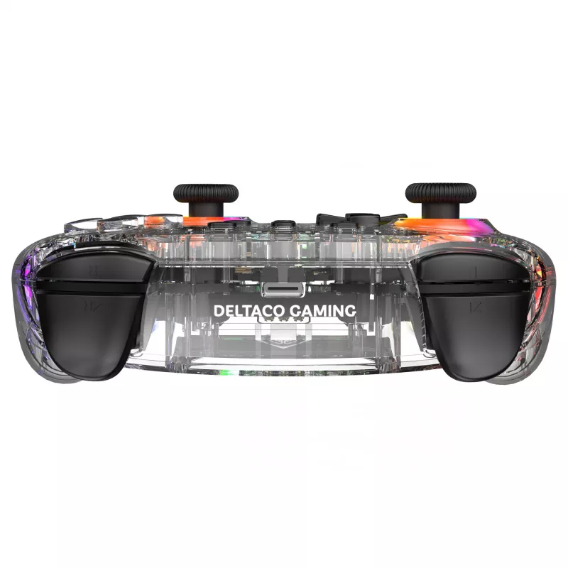 Spēļu kontrolieris Deltaco Gaming GAM-198-T Caurspīdīgs Bluetooth/USB-C Nintendo Switch, Switch 2, Switch OLED, Android, PC