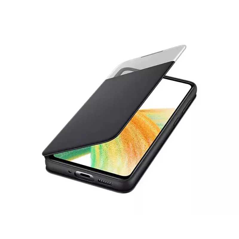 Macīgs vāciņš Samsung EF-EA336PBEGEW Galaxy A33 5G, 6.4 collu ekrānam, melns, 1 kabatiņa kartei