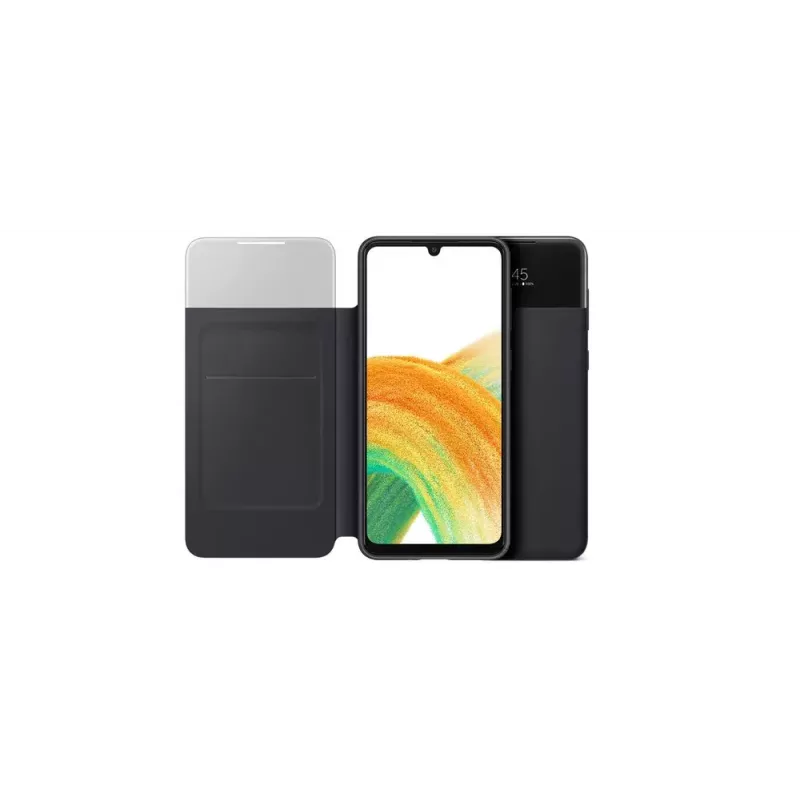 Macīgs vāciņš Samsung EF-EA336PBEGEW Galaxy A33 5G, 6.4 collu ekrānam, melns, 1 kabatiņa kartei