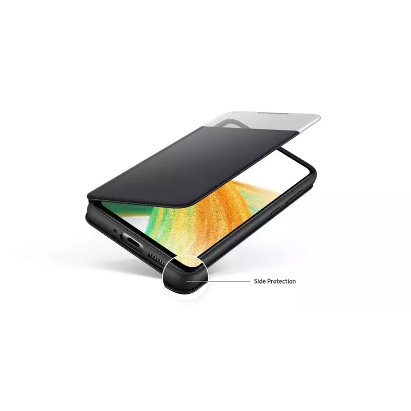 Macīgs vāciņš Samsung EF-EA336PBEGEW Galaxy A33 5G, 6.4 collu ekrānam, melns, 1 kabatiņa kartei