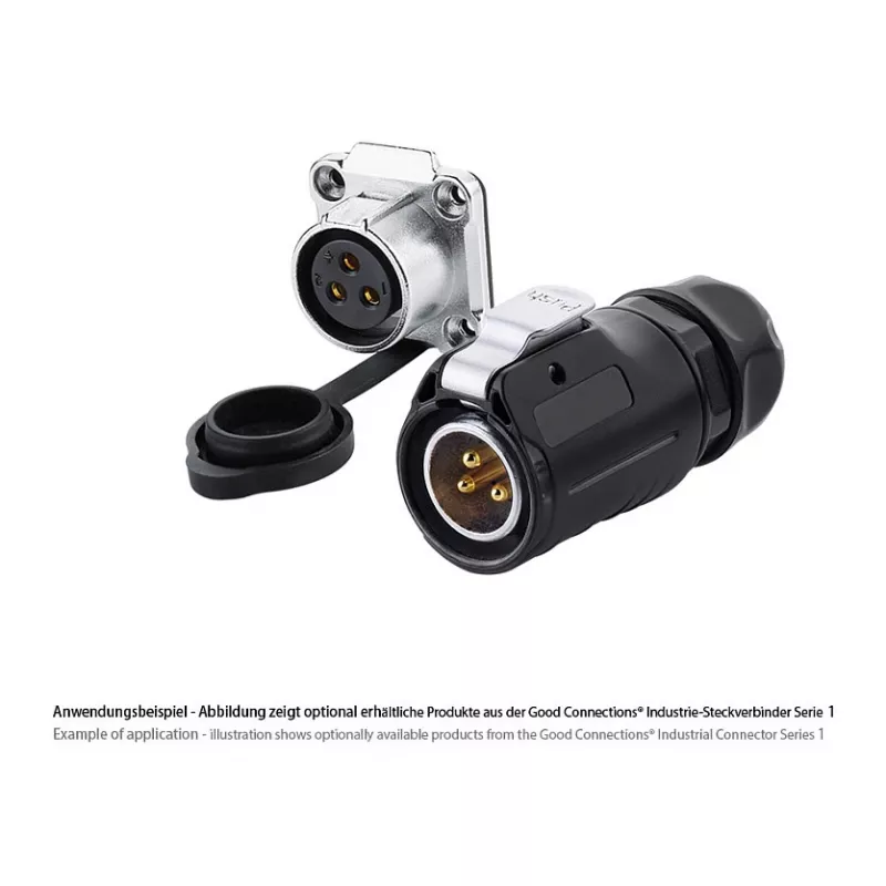 Good Connections IC01-20P303 - S1 - Strāvas kabelis (3 kontaktu) - Melns - Taisns - Metāls - Plastmasa - Zelts - Vara sakausējums