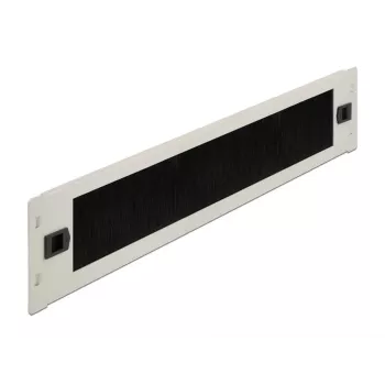 Kabeļu pārvaldības panelis DeLOCK 19 inch Brush Strip bezinstrumentu montāža 2U pelēks