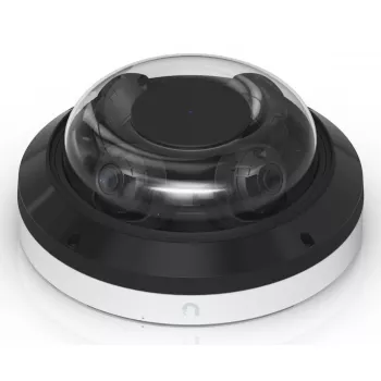 IP kupola drošības kamera UBIQUITI AI Multi Sensor 4 — 3840×2160, 360° skata leņķis, 2.33× optiskais tālummaiņas objektīvs, griestu montāža, vadu (balta/melna)