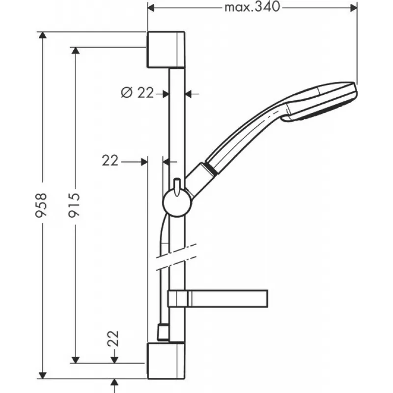 Dušas sistēma Hansgrohe Croma 100 27771000 Hromēta
