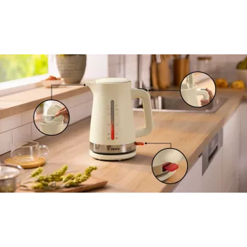 Bosch MyMoment elektriskā tējkanna 1.7 L 2400 W Krēmkrāsas