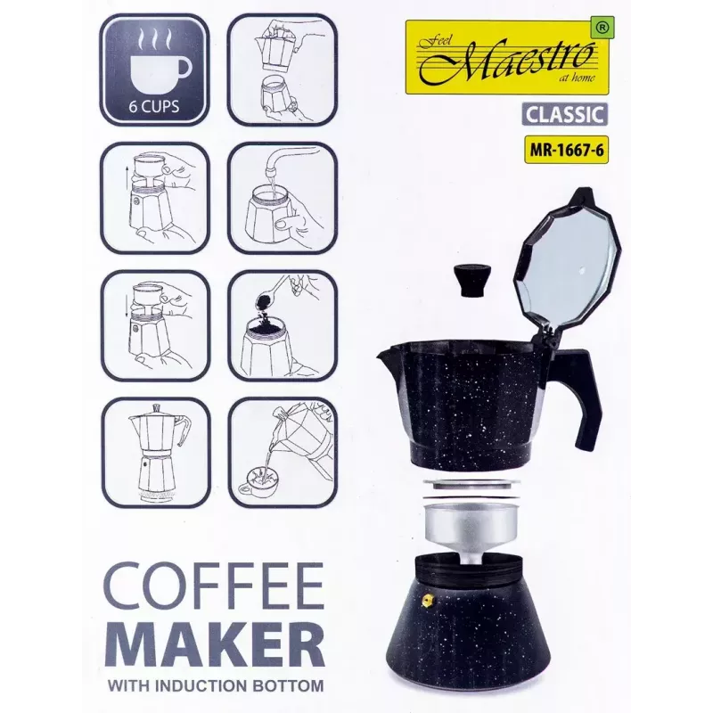 Kafijas automāts Maestro MR-1667-6 – Moka katliņš 6 tasītēm