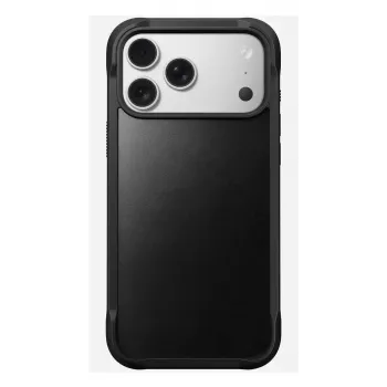 Mobilā telefona maciņš Nomad Rugged Leather Case iPhone 17 Pro Max, āda + TPU + PC, 17.5 cm (6.9 collu) ekrānam, melns