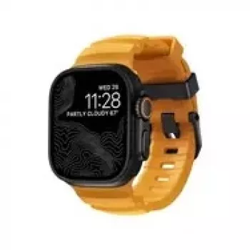 NOMAD Rocky Point Band - siksniņa Apple Watch 46mm/49mm ar FKM un titānu (saules, melna aparatūra)