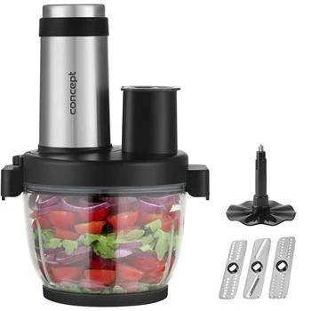Virtuves kombains Concept RM3300 ar 2 L stikla bļodu, melns, nerūsējošā tērauda korpuss, 220–240 V