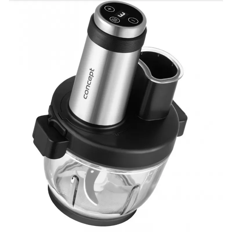 Virtuves kombains Concept RM3300 ar 2 L stikla bļodu, melns, nerūsējošā tērauda korpuss, 220–240 V