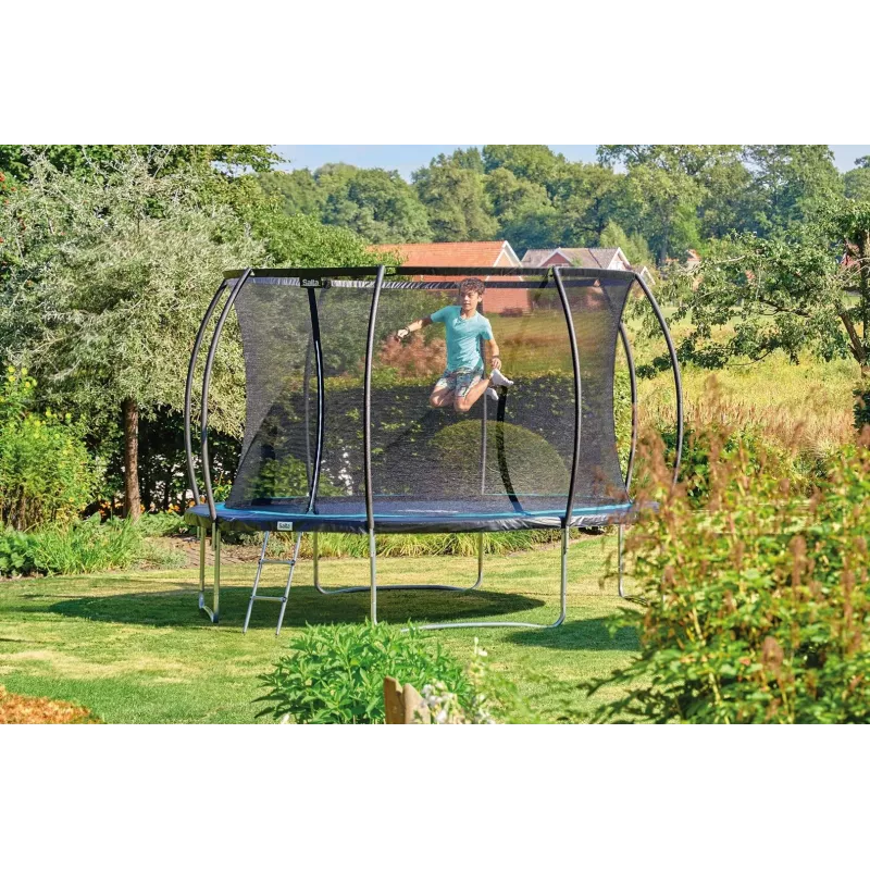 Āra batuts Salta Cosmos 427 cm — modelis 5263A, melns, apaļš ar drošības tīklu