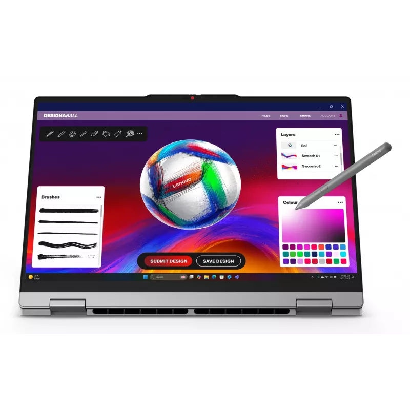 Lenovo IdeaPad 5 2-in-1 15AGP11 Copilot+ PC AMD Ryzen™ AI 5 430 Hibrids (2-in-1) 38.9 cm (15.3 collu) Skārienjutīgs WUXGA 16 GB DDR5-SDRAM 512 GB SSD Wi-Fi 7 (802.11be) Windows 11 Home German Grey