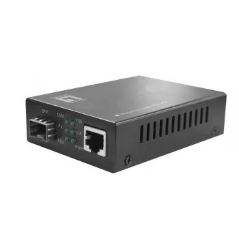 LevelOne RJ45 uz SFP Gigabit datu pārveidotājs, PoE PSE