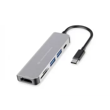 Conceptronic DONN02G USB-C dokstacija 6-in-1 ar HDMI un SD karšu lasītāju