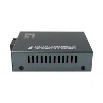 LevelOne GVT-2014 RJ45–SC Gigabitu Mediju Pārveidotājs, PoE PSE, Vienmoda Šķiedra, 20 km