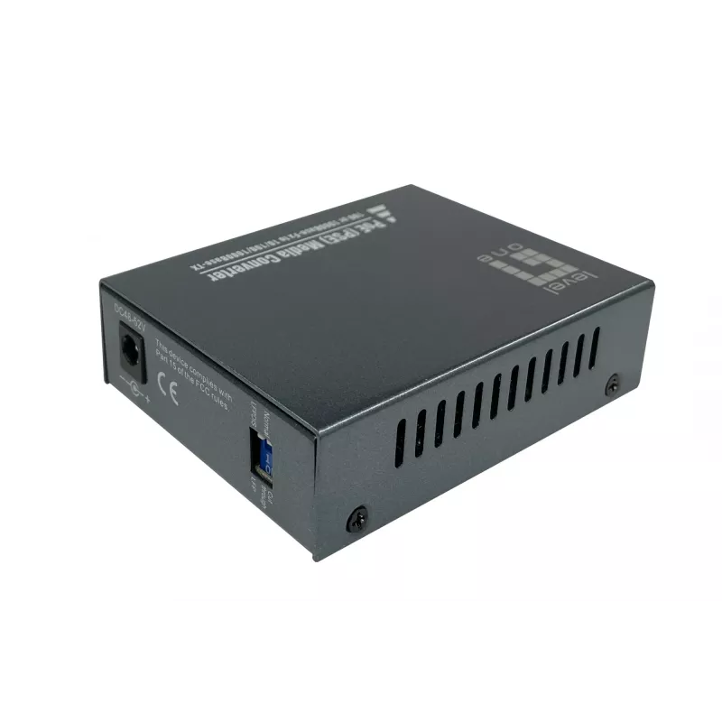 LevelOne GVT-2014 RJ45–SC Gigabitu Mediju Pārveidotājs, PoE PSE, Vienmoda Šķiedra, 20 km