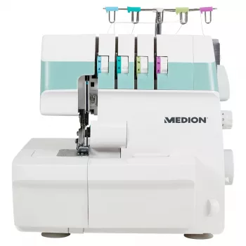 Overloka MEDION MD 19169 — elektriskā, 60 W, 4-pakāpju pogcaurums, brīvā roka, rotācijas regulators