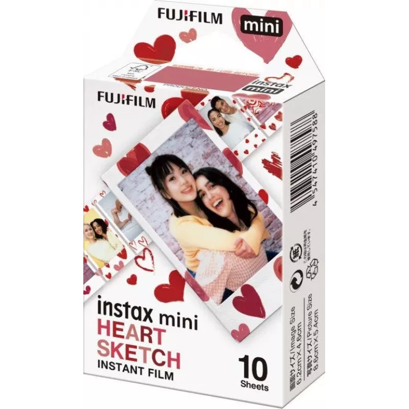 Fujifilm Instax Mini momentfilma Heart Sketch 10 gab. 54 x 86 mm