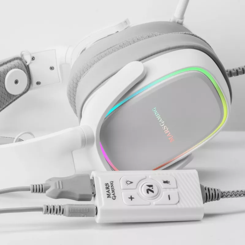 Audio karte Mars Gaming MSC2W 7.1 USB balta 3.5mm