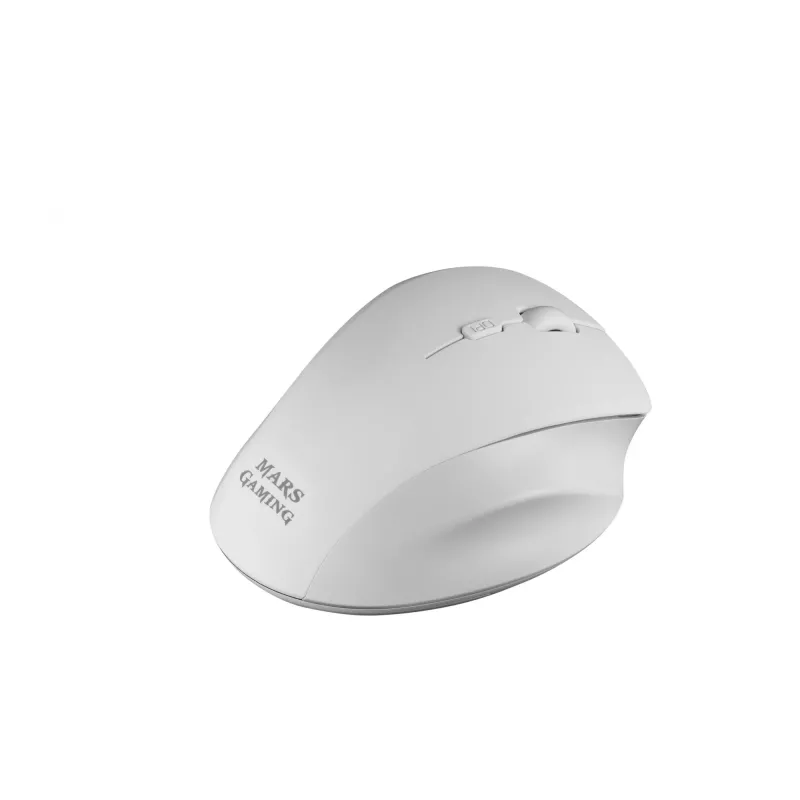 Mars Gaming MMWERGO Bezvadu Ergonomiska Pele Balta, Labā Rokai, Mehāniska, RF Bezvadu, 3200 DPI, Balta