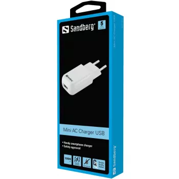 Sandberg Mini AC lādētājs USB 1A EU