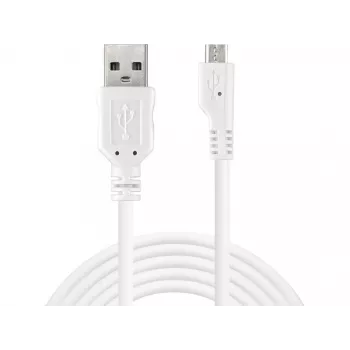 Sandberg MicroUSB sinhronizācijas un uzlādes kabelis 3m, USB A – Micro-USB B, balts