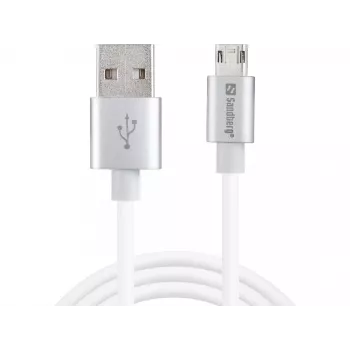 Sandberg MicroUSB Reversible kabelis 1m, 1 m, USB A, Micro-USB A, Sudraba, Balts
