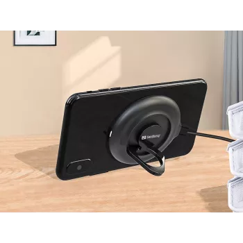 Sandberg Wireless Charger Suction Ring, melns