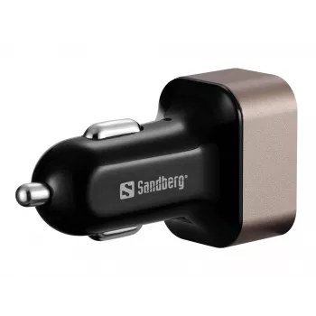 Sandberg Auto lādētājs 1xQC3.0+1xUSBC 24W, 12 V, Melns/Pelēks
