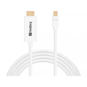 Sandberg kabelis MiniDP>HDMI 1.5m, balts