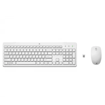 HP 230 bezvadu tastatūras un peles komplekts, pilna izmēra, membrānas, balts