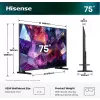 Hisense 75E7S PRO televizors 190,5 cm (75 collu) UHD+ QLED Smart TV Wi-Fi Melns 350 cd/m²