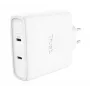 Lādētājs TRUST Maxo 100W 2-Port USB-C GaN — 100 W, 2x USB-C, 20 V max, maiņstrāvas iekštelpu, 2 m kabelis, balts