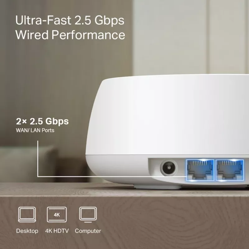 TP-Link BE3600 Whole Home Mesh Wi-Fi 7 sistēma, 2.5G Multi Gigabit
