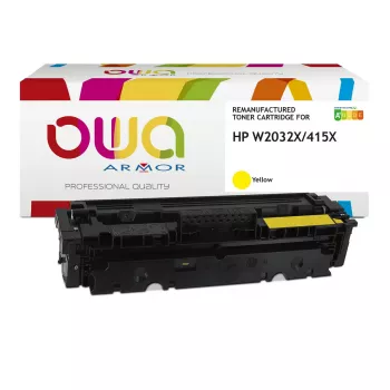 Toner OWA Armor saderīgs ar HP W2032X 415X 6000 lpp dzeltens
