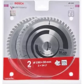 Zāģa asmens ripzāģim Bosch Multi Material 190x30x2.4/1.8 mm 54T (2608644652)
