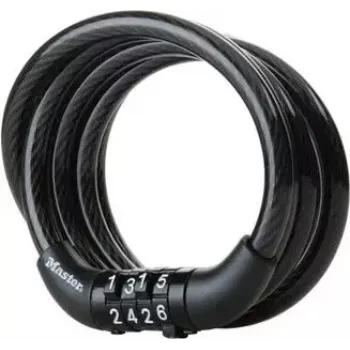 Slēdzenes kabelis MASTERLOCK Coiled Cord 8143EURDPRO 120 cm — drošības trose ierīcēm