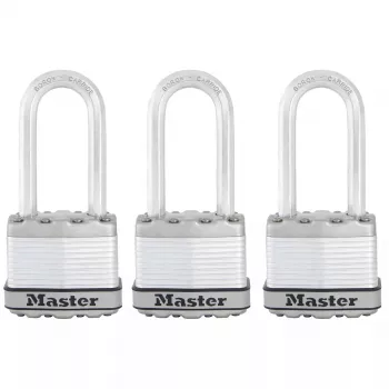 Slēdzene MASTER LOCK Excell 45mm laminēts tērauds 3 komplektā ar 51mm važu