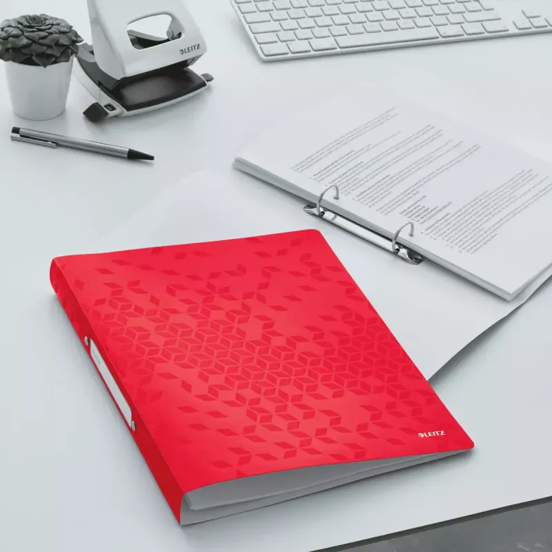 Leitz WOW Ring Binder A4 sarkans apaļie gredzeni polipropilēns 32mm