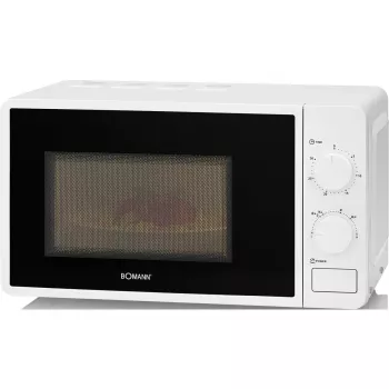 Solo mikroviļņu krāsns Bomann MW 6014 CB — 700 W, 20 L, 245 mm pagrieziena galds, 6 jaudas līmeņi, balta