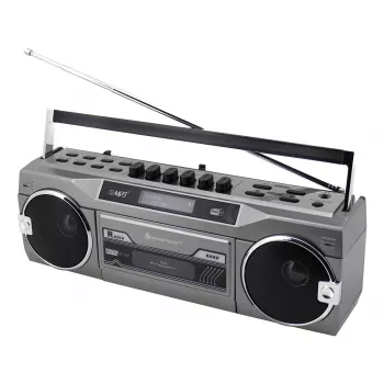 Portatīvais kasešu atskaņotājs Soundmaster SRR80TI ar DAB+ un FM, LCD displejs, 3 W RMS, 3,5 mm austiņas, baterija/230V