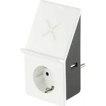 REV 0020870103 USB lādētājs ar bezvadu uzlādi un 1 kontaktligzdu