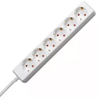 Pagarinātājs EFB Elektronik Kopp 120613005 — 1.4 m vads, 6 kontaktligzdas Tips F, 16 A, 250 V, iekštelpām, sarkans/balts
